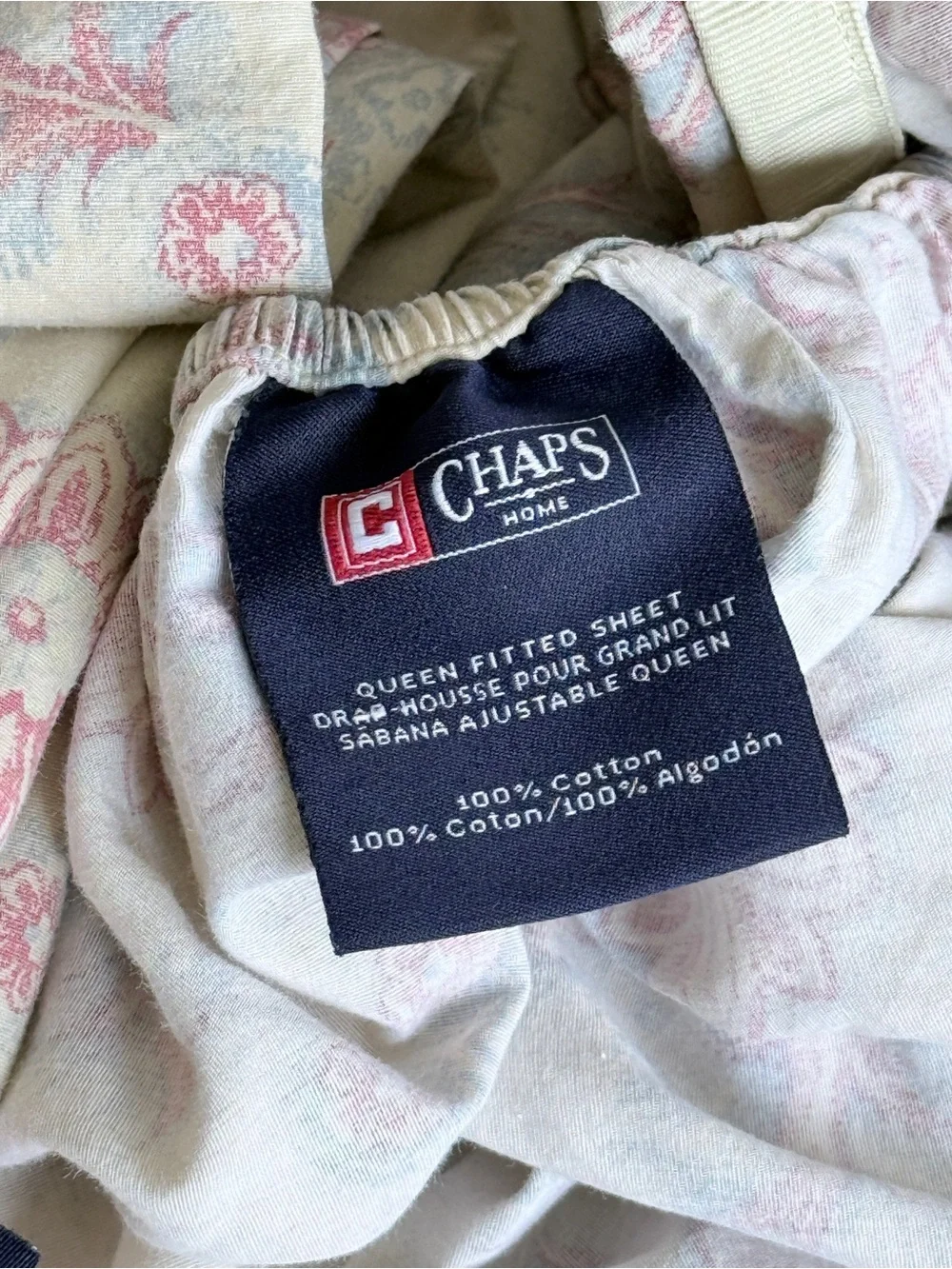 Chaps Ralph Lauren Welbourne Sheet Set Queen Size Red Ivory Blue